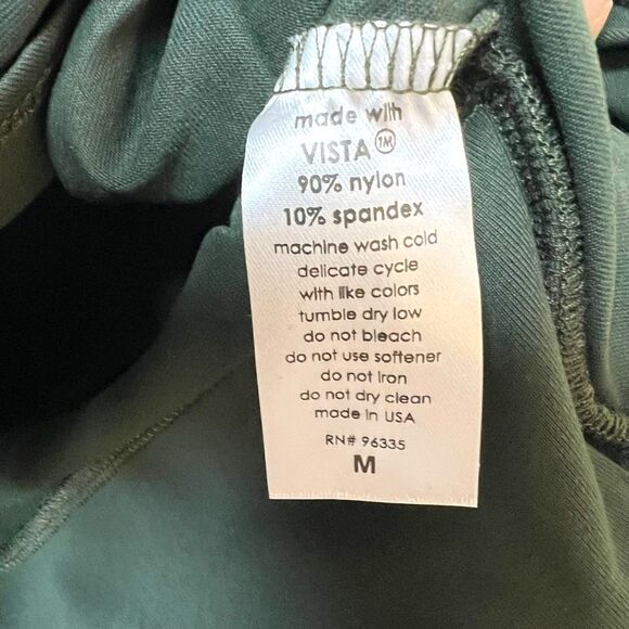 NEW Susana Monaco Cross Front Crew Neck Long Sleeve Top Hunter Green M - Picture 5 of 7